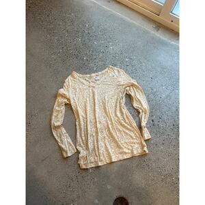 Hip Together Women’s L Neutral Burnout Long Sleeve V Neck Top